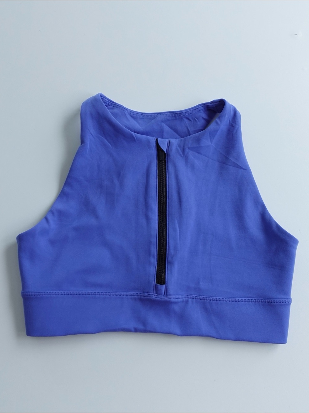 Peloton Precise & Charged High Neck Zip Sports Bra Periwinkle Blue | Small